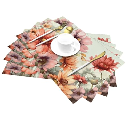 Set de table facile à nettoyer et lavable en vinyle pour table sans tache