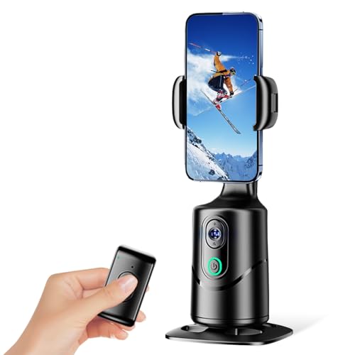 Stabilisateur Smartphone, avec Suivi Automatique du Visage à 360 Degrés, Stabilisateur Telephone Rotatif Intelligent sans Application, Trepied Smartphone pour Vlog Video Appel Visio Tiktok Live