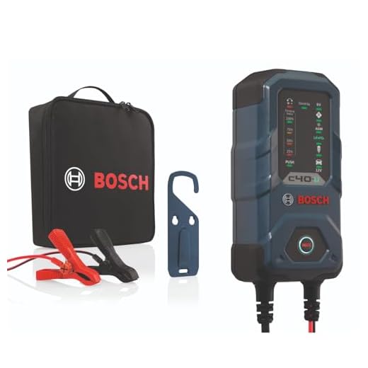 Bosch C40-Li Chargeur de Batterie de Voiture - 5 Ampères avec Fonction de Maintien - pour Batteries 6V/12 V Plomb-Acide, AGM, EFB, Gel, SLI et 12 V Lithium (LiFePO4)