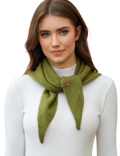 Image of heekpek Triangle Scarf for Women Soft Knitted Wool Blend Neck Scarf
