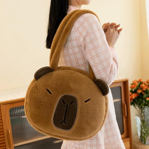 Capybara Purse Plush Cute Capybara Shoulder Bag Kawaii Adorable Capibara Bag Animal Fluffy Purse Christmas Gift2