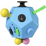 Fidget Dodecagon Cube-Easter Basket Stuffers 12 Sided Fidget Toy Cube for Kids and Adults 12 Sides Stress Relief Cube Fidgets Toys Travel Airplane Essentials for Boys Girls (B3 Blue Sky)