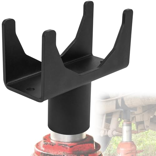 VANROUG Bottle Jack Axle Adapter Lifting Saddle, Bottle Jack Adapter Fits for 2 3 4 Round or Square Tube, Steel Axle Tube Saddle Within 1.5inch Diameter Lifting Platform for RV Trailer Garage