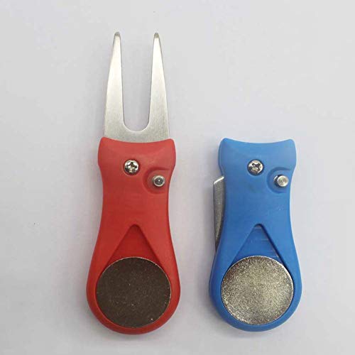 PCTC Golf Metal Fork Foldable Golf Divot Tool Golf Repair Fork(2pack)