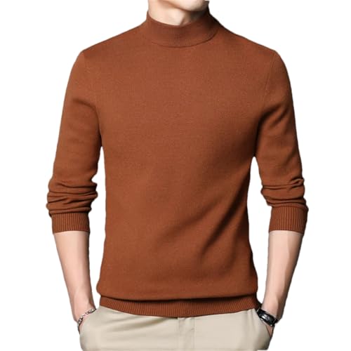 Men Mock Neck Sweater Solid Slim Fit Knitting Pullovers Knit Half Turtleneck Casual Sweaters
