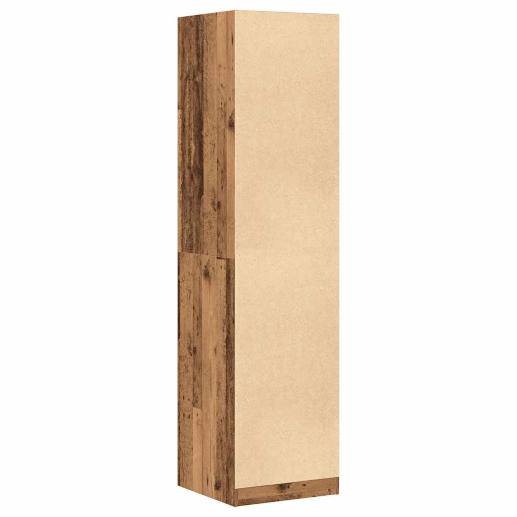 Szafa na ubrania o wyglądzie starego drewna 50 x 50 x 200 cm, materiał drewnopochodny z drzwiami przesuwnymi i miejscem do przechowywania do sypialni, korytarza, pokoju dziecięcego i pokoju