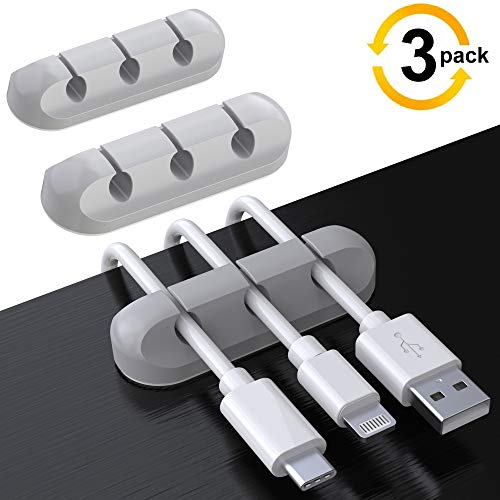 Cable Holder Clips, 3-Pack Cable Management Cord Organizer Clips Silicone Self Adhesive