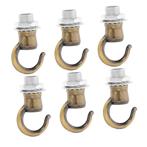 TOYANDONA 6pcs Zinc Alloy Ceiling Hooks Heavy Duty M10 Thread for Pendant Lights Chandeliers Sturdy Lighting Accessories