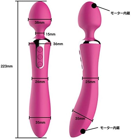 Diagram showing the dimensions of the LETEN TWIN DENMA massager in millimeters.