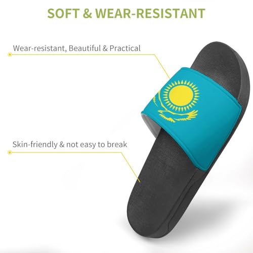 Kazakhstan Kazakh Flag Men's Bathroom Slippers Shower Indoor Home Beach Outdoor Shoes for Women3