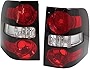 Evan-Fischer Tail Light Lens and Housing Compatible with 2006-2010 Ford Explorer Halogen Clear & Red Lens Set of 2 Passenger and Driver Side