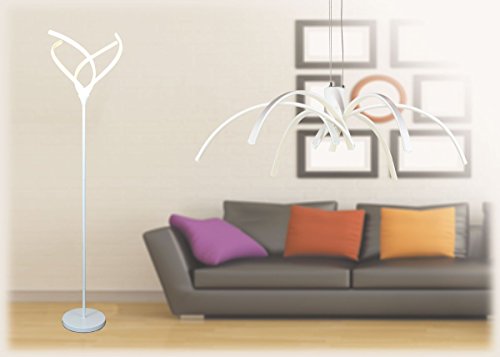 DonRegaloWeb - Lampada da Terra a LED, in Metallo, Bianca, 170 x 35 cm - Image 4