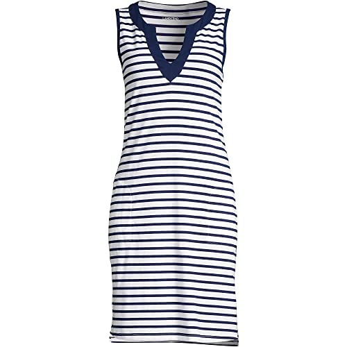Lands' End Women's Cotton Jersey Sleeveless Swim Cover-up Dress3