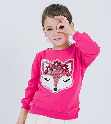 Ozkiz Girls Reversible Sequin Kids Sparkly Shirt Toddler Pink2