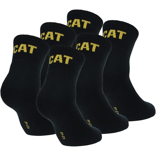 Caterpillar Quarter Socks 6 paires de chaussettes de travail pour hommes, hauteur au-dessus de la cheville, renforcées aux orteils et au talon, coton...