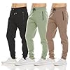 PURE CHAMP Mens 3 Pack Fleece Active Athletic Workout Jogger Sweatpants for Men with Zipper Pocket and Drawstring Size S-3XL