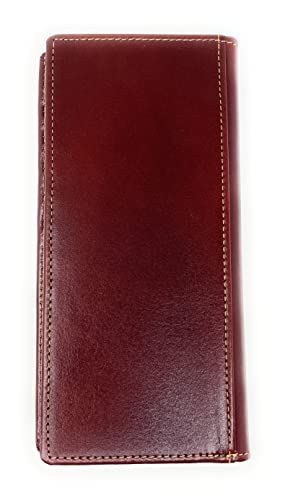 Western Genuine Leather Basketweave Longhorn Men's Long Bifold Wallet in 2 colors (Coffee)4