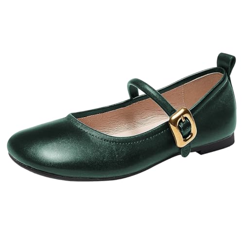 FOWT Women Fashion Closed Toe Mary Jane Pumps Round Toe Slip On Ballet Flats Comfy Party Prom Dress Shoes Size 4-16 US