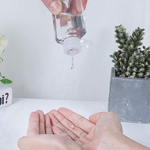 50 Pieces Empty Bottles with Flip Cap, 2 oz Portable Travel Bottle Refillable Cosmetic Bottle Clear Reusable Travel Bottles for Liquid, Lotions, Creams, Shampoo and Toiletries (60 ml)3