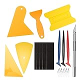 VINATO 10-teiliges Rakel Set für Auto Folien & Fensterfolien – Folienschaber Set mit Filzrakel, Dreiecksrakel, Mikro Rakel, Kantenschaber & Präzisionscutter