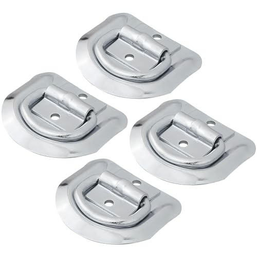 APT Lot de 4 œillets d'arrimage galvanisés de 83 x 72 mm - 54 x 42 mm - Charge de rupture : 1100 kg - Attaches de remorque