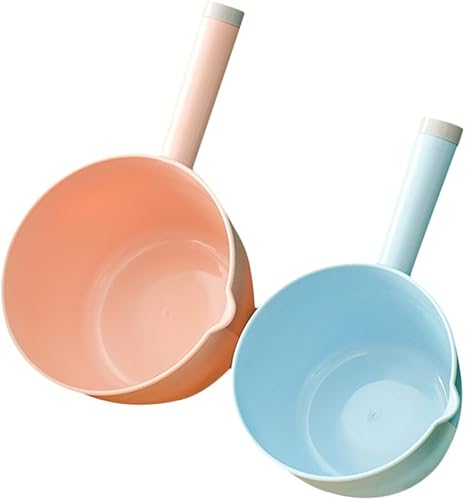 DOITOOL 2 cucharones de agua de plástico, empacadora gruesa, taza de baño, cucharas de agua de estilo japonés, para el hogar, cocina, baño, (color