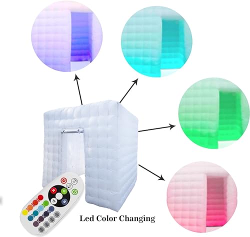 Inflatable Photo Booth -Large 8.2 x 8.2ft - Portable Booth with 2 Doors and Inner Air Blower - Free with 4 pcs Backdrops -Great for Parties Weddings Anniversary Birthdays Parties