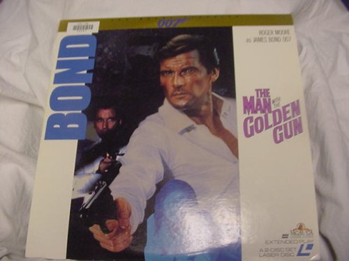 Laserdisc The Man With The Golden Gun 007 James Bond with Roger Moore and Christopher Lee, Britt Ekland, Maud Adams, Herve Villechaize, and Bernard Lee. 2 disc set. Rated PG.