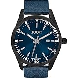 Joop! Wrist Watch Men Quartz Analog Watch with Nylon/Leather Bracelet Blue Waterproof 10 Bar Comes in Gift Box, 2033708, Strap, belt