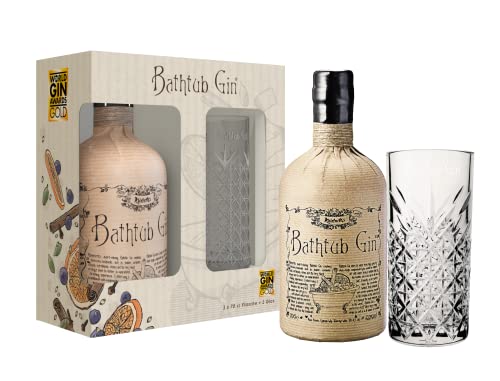 Ableforth's Bathtub Gin Geschenkpack / Geschenkset 0,7l + hochwertiges Highball Glas Small Batch Gin aus England - World…