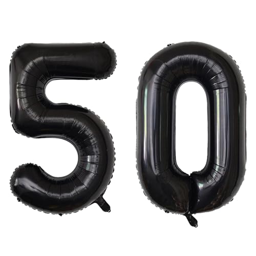 Image of Number Balloons Black Party Balloon - Giant Number 10 Balloon, 40 Inch Large Balloon for Birthday Decorations, Black Party Supplies for Men Women