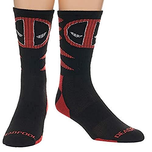 Marvel Deadpool Adult Crew Socks Fits Mens shoe size 8-12