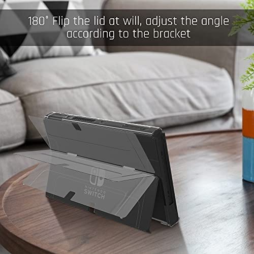 Étui pour Switch OLED avec coque à rabat transparente et accessoires de protection
