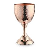Goldman - Calice da vino in puro rame martellato, ideale per feste, servire e servire