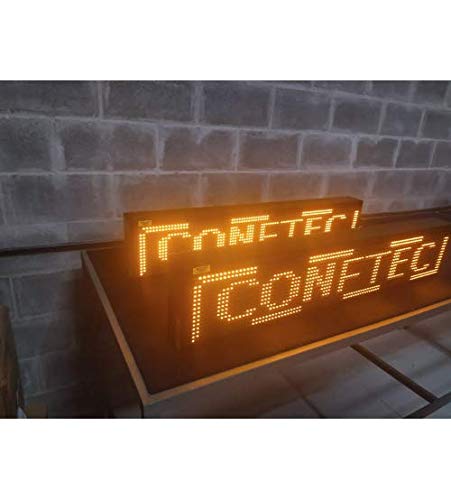 Painel Display Letreiro de Led Amarelo 170X20cm USB - 220V