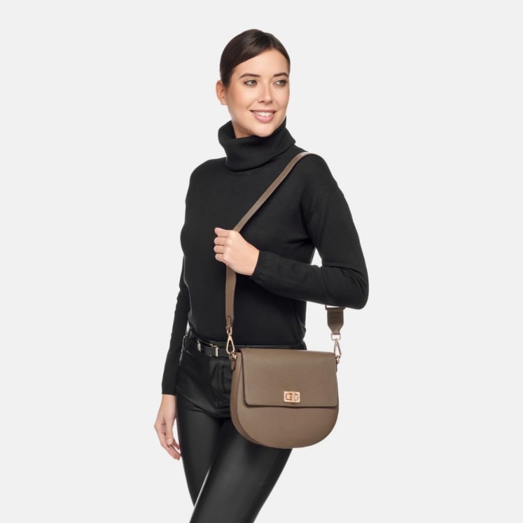 Geox Women's D FLAVIE A Bag, taupe, szarobrązowy