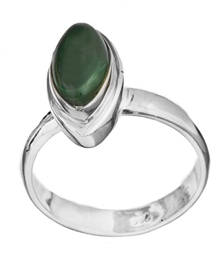 Anillo de marqués con piedras preciosas, plata de ley, anillo de malaquita de color tamaño 5,5 Anillo de marqués con piedras preciosas, plata de ley, anillo de malaquita de color tamaño 5,5