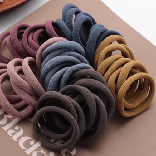 DIVERSA Elastic Dark Colors Hair Rubber Bands Ponytail Ties Strec...