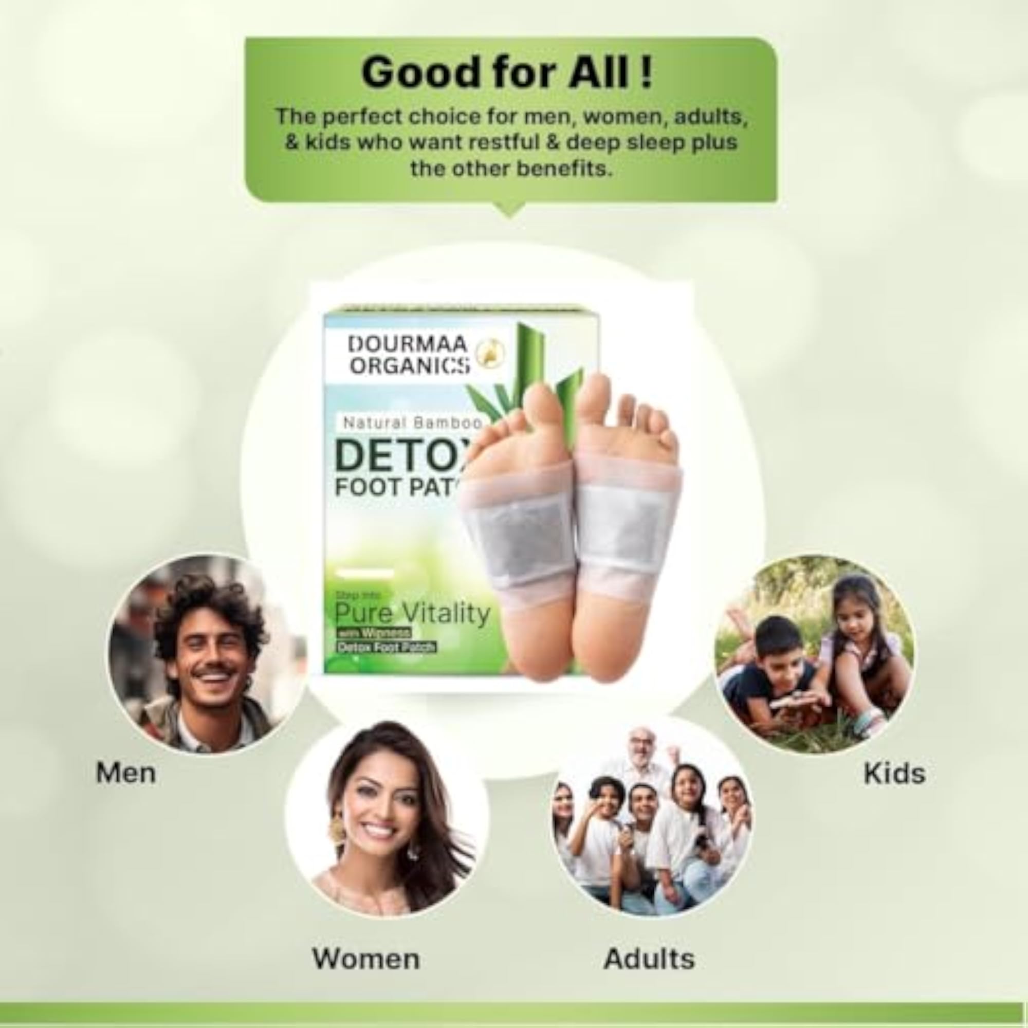 Bamboo Detox Foot Patch, Pack of 10 Patches