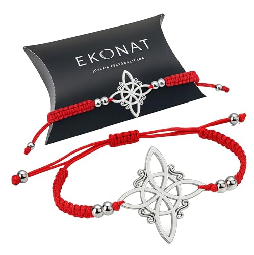 Ya en mundofriki.es: Nudo de Bruja - Pulsera nudo bruja acero inoxidable Roja – Pulsera mujer Amuleto de la Suerte y Protección.