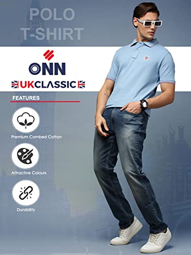 Image of ONN UK Classic Men's Premium Combed Cotton Polo Collar Half Sleeves Solid T-Shirt |