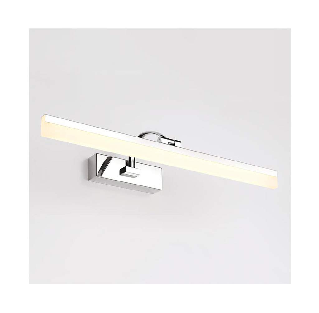 Lampe de miroir de bain LED 9W en acier inoxydable et acrylique pour un éclairage blanc chaud