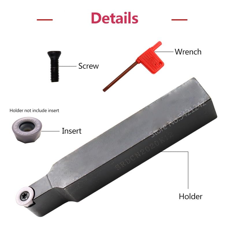 1PC SRDCN1212H06 SRDCN1616H06 SRDCN1616H08 SRDCN2020K08 SRDCN2525M12 CNC Lathe Cutter Tools SRDCN External Turning Tool Holder(SRDCN1616H10)