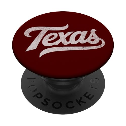 Vintage Texas Script Retro Swoosh PopSockets PopGrip Adhésif