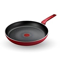 Tefal Daily Expert Red Non-Stick Frypan, 32cm, C2890802, Fixed Handle Aluminium, Titanium Non-Stick Coating, Thermo Signal Technology for Easier Cooking, Suitable for All Cooktops, Oven Safe