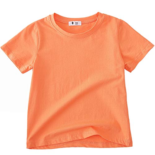Image of KISBINI Little Girls Boys Short Sleeve T-Shirt Cotton Solid Tees for Toddlers