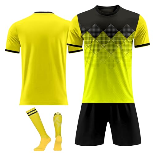 Juego de camiseta de fútbol de fútbol personalizado para adultos y niños con el logotipo del equipo, 2-Amarillo, Altoa única