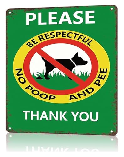 AZPAAAIH Please Be Respectful No Mess Retro Dog Rules Metal Sign Wall Art for Dog Lovers Home and Office Decor 8 X 12 in