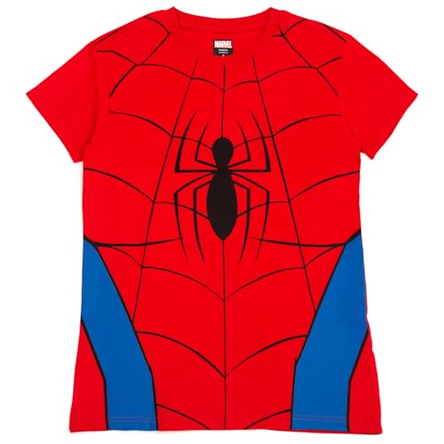 Marvel Spider-Man Women's Costume Short Sleeve Graphic Tee Royal Red Medium