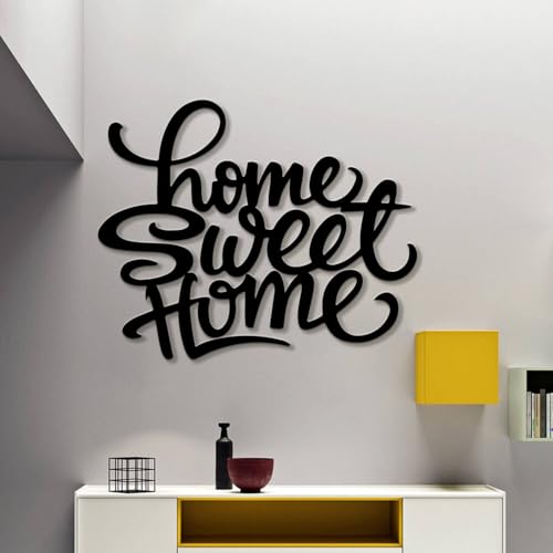 Panneau métal Home Sweet doré : décoration murale chic et moderne